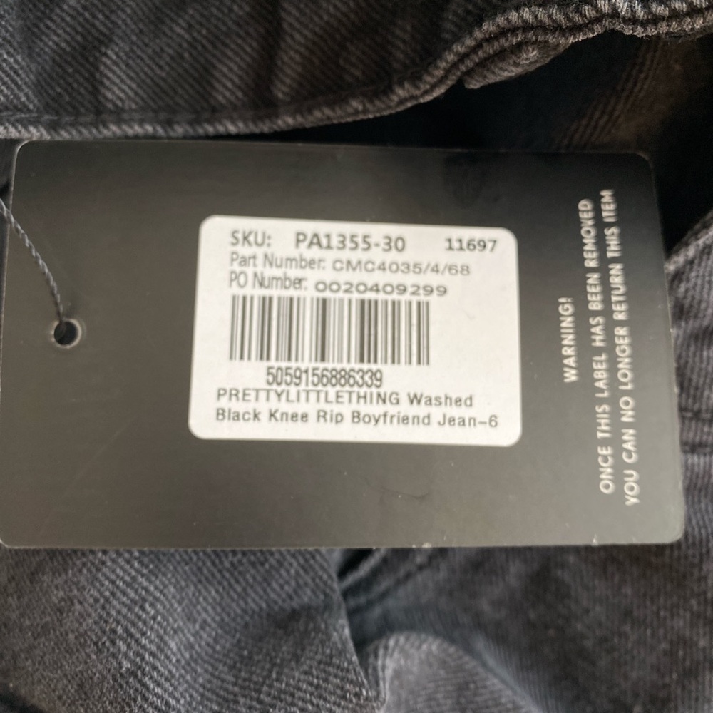 PLT BLACK BOYFRIEND RIPPED JEANS - Picture 2 of 4